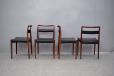 1960s design rosewood and leather dining chairs by Kai Kristiansen for Oddense Maskinsnedkeri