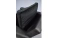 1950s vintage danish cabinet maker made amrchair in black leather with velvet cushions
