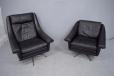 Low back 1966 design MATDOR swivel chair in vintage black leather