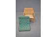 Vintage beech frame armchair with rattan woven back - view 9