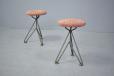Steel frame tripod footstool made by Danish Mobelfabrik