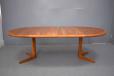 Vintage dining table with round top and pedestal legs - Made 1970s by Danish Mobelfabrik