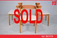 Vintage oak frame dining chair with curved teak backrest - view 1