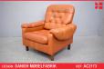 Vintage armchair in terracotta leather produced 1970s by Danish Mobelfabrik - view 1