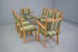 Vintage oak frame dining chairs with green wool upholstery - Nyrup Mobelfabrik