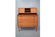 teak bureau produced 1950s by danish mobelfabrik with hidden mirror