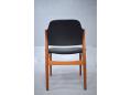 Teak & black leather dining chair designed 1961 by Arne Vodder.