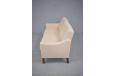 Very small but comfortable 2 seat sofa made by Bundgaard in cream woollen fabric - view 4