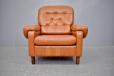 Terracotta leather armchair produced 1970s by Danish Mobelfabrik