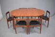 Midcentury teak extendable dining table set made by Frem Rojle - view 2