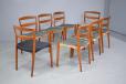 Set of 8 vintage teak dining chairs model 1923 in vintage teak for sale
