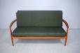 Grete Jalk design 2 seater teak frame sofa in original upholstery