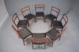 Johannes Andersen designed set of 8 dining chairs with rosewood frame. 