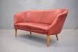 Vintage Illums Bolighus 2 seater heart sofa in red leather for sale