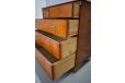 5 drawer campaign chest in antique mahogany, Victorian English design for sale.
