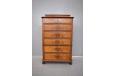 Restored 1850s Danish 6-Drawer Chest - Pine Skeleton, Mahogany & Burled Walnut