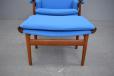Finn juhl designed Bwana chair in teak and fabric model FD152