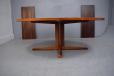 Vintage rosewood oval top dining table extending with 2 extra leaves 