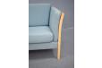 Danish design 2 seater compact box frame sofa with blue upholstery