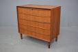 1960s Danish design chest of 5 drawers with solid teak handles