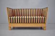 Vintage danish design 2 seater trunk sofa with wrought iron handles for sale