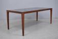 Vintage rosewood coffee table with blue tiled top - view 3