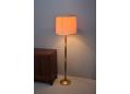 Danish design standard lamp with hessian shade and oak & aluminium stand. SOLD