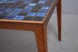 Vintage rosewood coffee table with blue tiled top - view 8