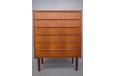 1960s Design chest of drawers in teak with carved lip handles - view 4