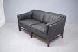 1975 design black leather 2 seat sofa model 75 by Gunnar Grandt