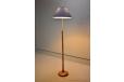 Pleated floor lamp with solid oak stand and brass hardware