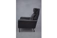 Vintage Danish black leather chair made by Fritz Hansen  