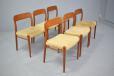 Nies Moller model 75 dining chairs in vintage teak for sale