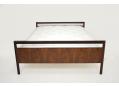 Vintage Danish design double bed with standard mattress and rosewood frame