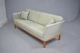 Modern danish 2 seat sofa in pale grey leather upholstery  - view 4