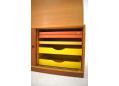 Teak sliding door base cabinet for model Oresund writing bureau.