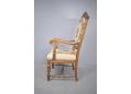 High back antique oak framed throne chair made in Denmark.