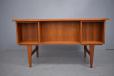 Small vintage teak desk from 1960s with 6 drawers - view 4