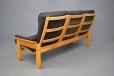 Skippers Mobelfabrik production 3 seater leather sofa with beech frame