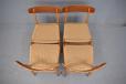 Early set of 4 model CH23 dining chairs in beech and teak designed 1950 by Hans J Wegner