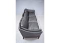 3 seat sofa in black colour leather upholstery with classic box frame. 
