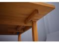 2 drop leaf extensions on Danish coffee table in solid beech.