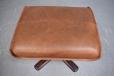2000s pedistal footstool in brown leather - view 4