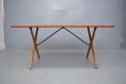 1952 Hans Wegner design teak top dining table with beech x legs