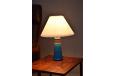 Nils Kahler stoneware table lamp with blue glaze & Le Klint shade - view 5