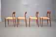 Vintage niels moller designed teak dining chars model 75 for sale