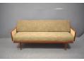 Danish design 3 seat sofa with new woven cane panels & original fabric. France & Daverkosen.