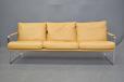 Midcentury Danish design 3 seater tan leather designed by Fabricius and Kastholm