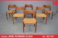 Set of 6 vintage teak frame dining chairs designed by Arne Hovmand Olsen - view 1
