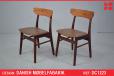 Pair of vintage beech frame dining chairs | Danish Mobelfabrik - view 1